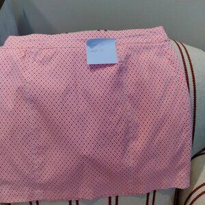 Kim Rogers coral and white skort